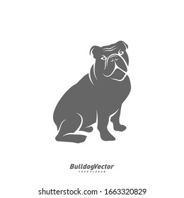 Bulldog logo design vector template. Silhouette of Bulldog design illustration