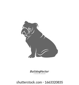 Bulldog logo design vector template. Silhouette of Bulldog design illustration