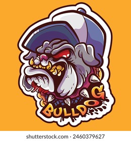 Bulldog logo editable vector angry dog ​​logo designs