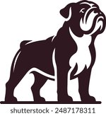Bulldog logo icon silhouette vector style,Clipart , Illustration black with white background