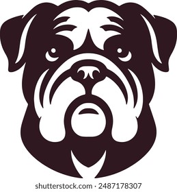 Bulldog logo icon silhouette vector style,Clipart , Illustration black with white background