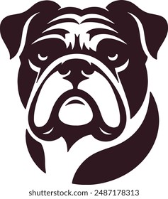 Bulldog logo icon silhouette vector style,Clipart , Illustration black with white background