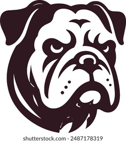 Bulldog logo icon silhouette vector style,Clipart , Illustration black with white background