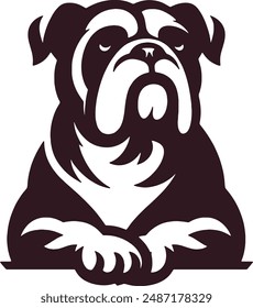 Bulldog logo icon silhouette vector style,Clipart , Illustration black with white background