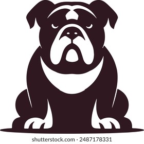 Bulldog logo icon silhouette vector style,Clipart , Illustration black with white background
