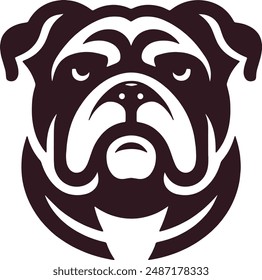 Bulldog logo icon silhouette vector style,Clipart , Illustration black with white background