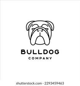 Logo de Bulldog con diseño de líneas minimalista y moderno