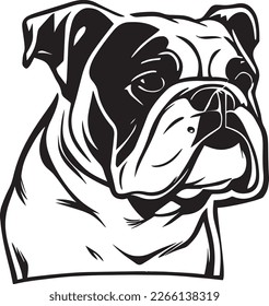 Bulldog Logo Monochrome Design Style
