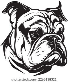 Bulldog Logo Monochrome Design Style
