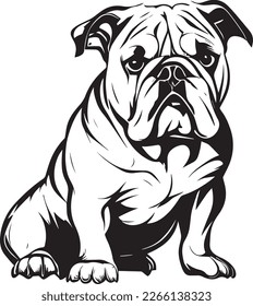 Bulldog Logo Monochrome Design Style
