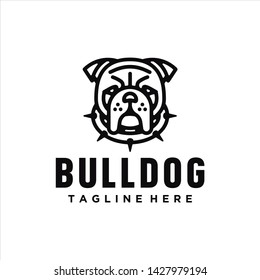 BULLDOG LOGO MONOLINE DESIGN VEKTOR