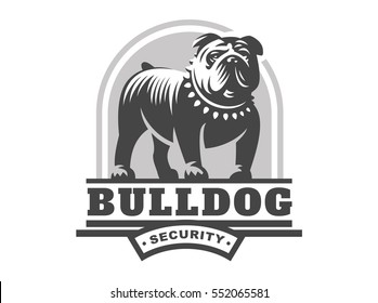 Bulldog logo - vector illustration, emblem design on white background