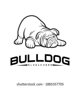 Plantilla de ilustración vectorial del logotipo Bulldog, contorno de un bulldog