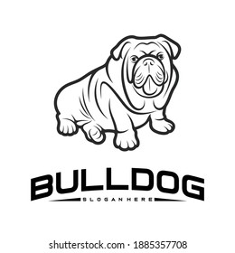 Bulldog logo vector illustration template, outline of a bulldog