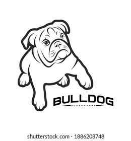 Bulldog logo vector illustration template, outline of a bulldog