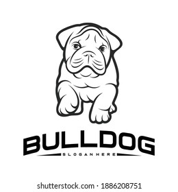 Bulldog logo vector illustration template, outline of a bulldog