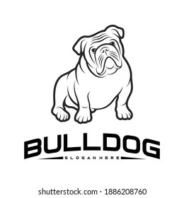 Bulldog logo vector illustration template, outline of a bulldog