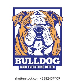 Bulldog Logo Vector Mascot Illustration Design by Himawan Rush X