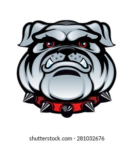 Bulldog Mascot Cartoon Face