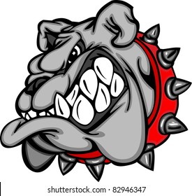 Bulldog Mascot Cartoon Face Illustration