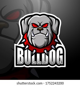 Bulldog mascot esport logo design