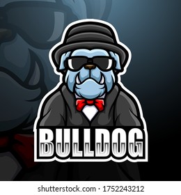 Bulldog mascot esport logo design