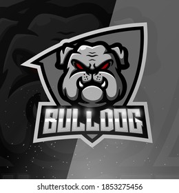 Bulldog mascot esport logo design