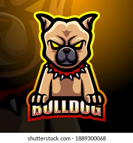 Bulldog mascot esport logo design