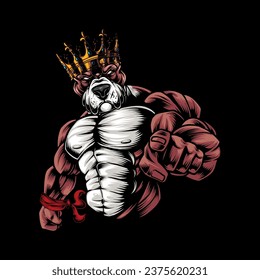 Bulldog Mascot Logo with Big Bodybuilder Body