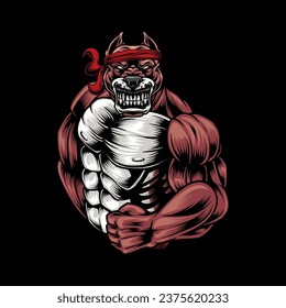 Logo de la mascota Bulldog con cuerpo grande para el desarrollo de cuerpos