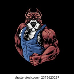 Logo de la mascota Bulldog con cuerpo grande para el desarrollo de cuerpos