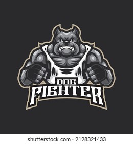 Bulldog mascot logo design vector with concept style for badge, emblem and t shirt printing. Angry bulldog illustration.