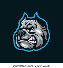 Bulldog mascot logo design vector with modern illustration concept style for badge, emblem and t shirt printing. Angry head bulldog illustration.