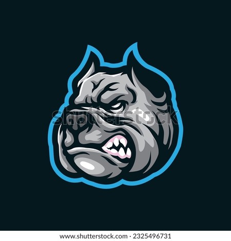Bulldog mascot logo design vector with modern illustration concept style for badge, emblem and t shirt printing. Angry head bulldog illustration.