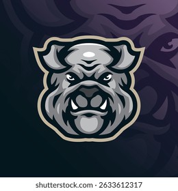 Bulldog mascot logo with modern illustration concept style for badge, emblem and t shirt printing. Dog head illustration.