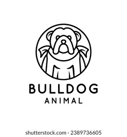 Bulldog Mascot Logo Vector Design illustration Emblem