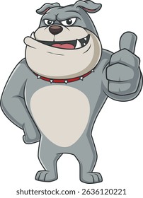 Bulldog mascot making a thumbs up gesture vector illustration