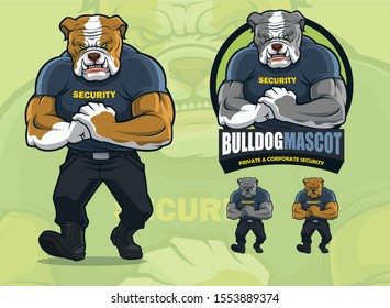 Bulldog Mascot for Security Company with optional skin colors