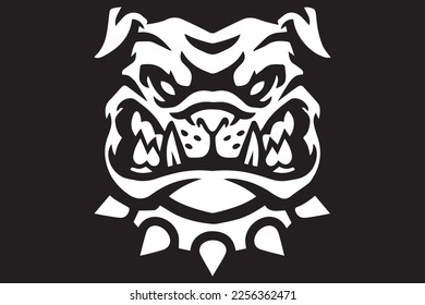 Bulldog Mascot Vector Illustration with isolated black background 