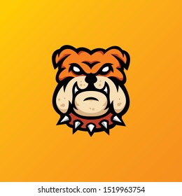 bulldog mmascot logo illustration. esport bulldog logo.