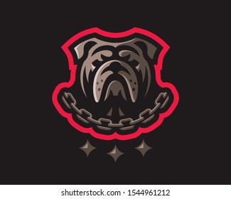Bulldog modern logo. Dog design emblem template for a sport and eSport team.