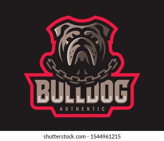 Bulldog modern logo. Dog design emblem template for a sport and eSport team.