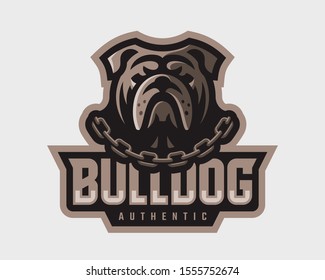 Bulldog modern logo. Dog design emblem template for a sport and eSport team.