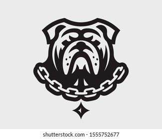 Bulldog modern logo. Dog emblem design editable for your business. Vector illustration.