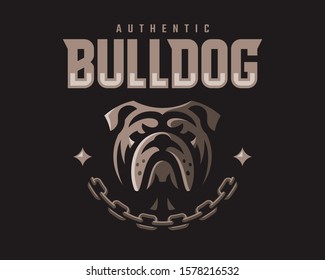 Bulldog modern mascot logo. Dog emblem design editable for your business. Vector illustration.