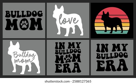 
Bulldog mom t shirt design bundle