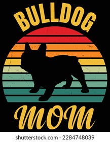 bulldog mom vintage T Shirt Design