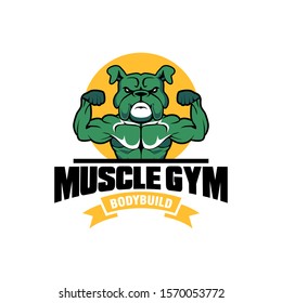 bulldog muscle gym logo vector
