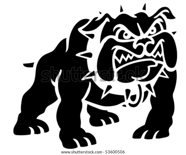 Bulldog Outline Stock Vector (Royalty Free) 53600506