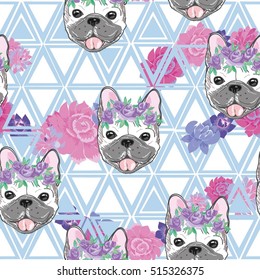 Bulldog Pattern - Vector Illustration